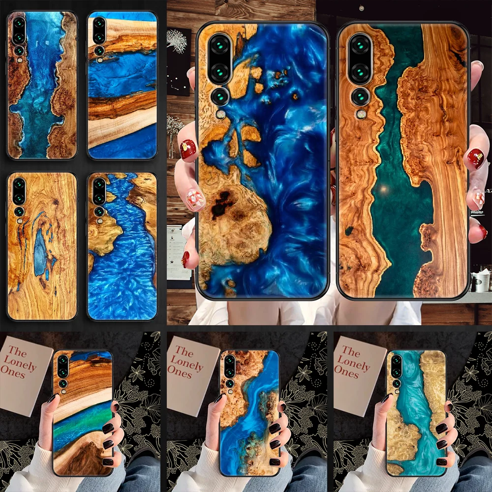 Полимерный деревянный мраморный красочный чехол для телефона Huawei P Mate P10 P20 P30 P40 10