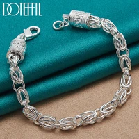 doteffil 925 sterling silver lobster clasp bracelet chain for woman man fashion wedding engagement jewelry