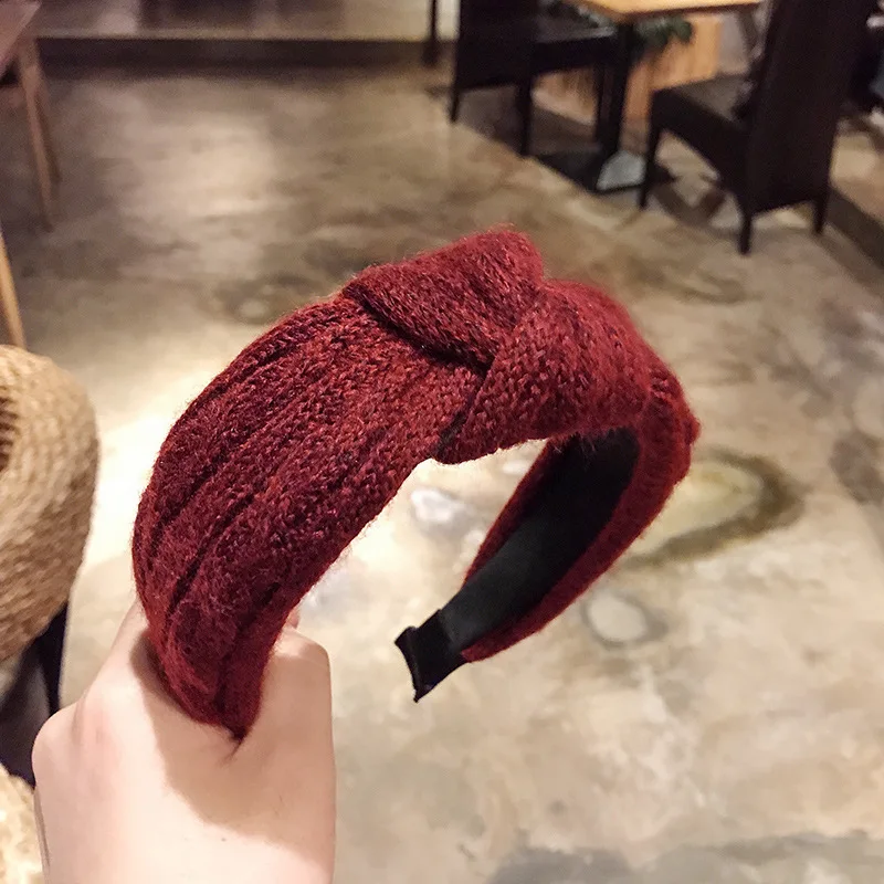 Для девочек ручной вязки шерсть галстук бабочка ретро повязки для волос дикие