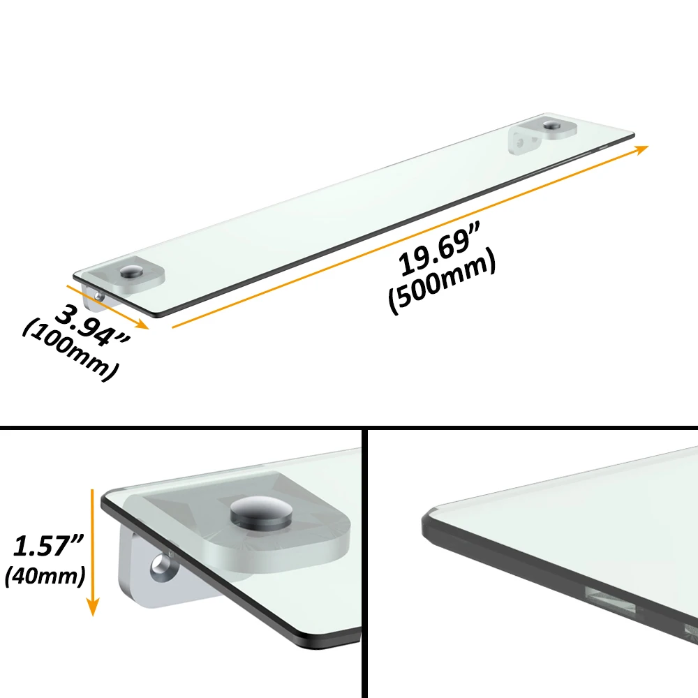 50 см прямоугольная стеклянная полка для ванной комнаты настенный органайзер
