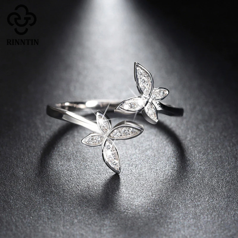 Женское Открытое кольцо из серебра 925 пробы с фианитом|ring for|rings for womenrings fingers |
