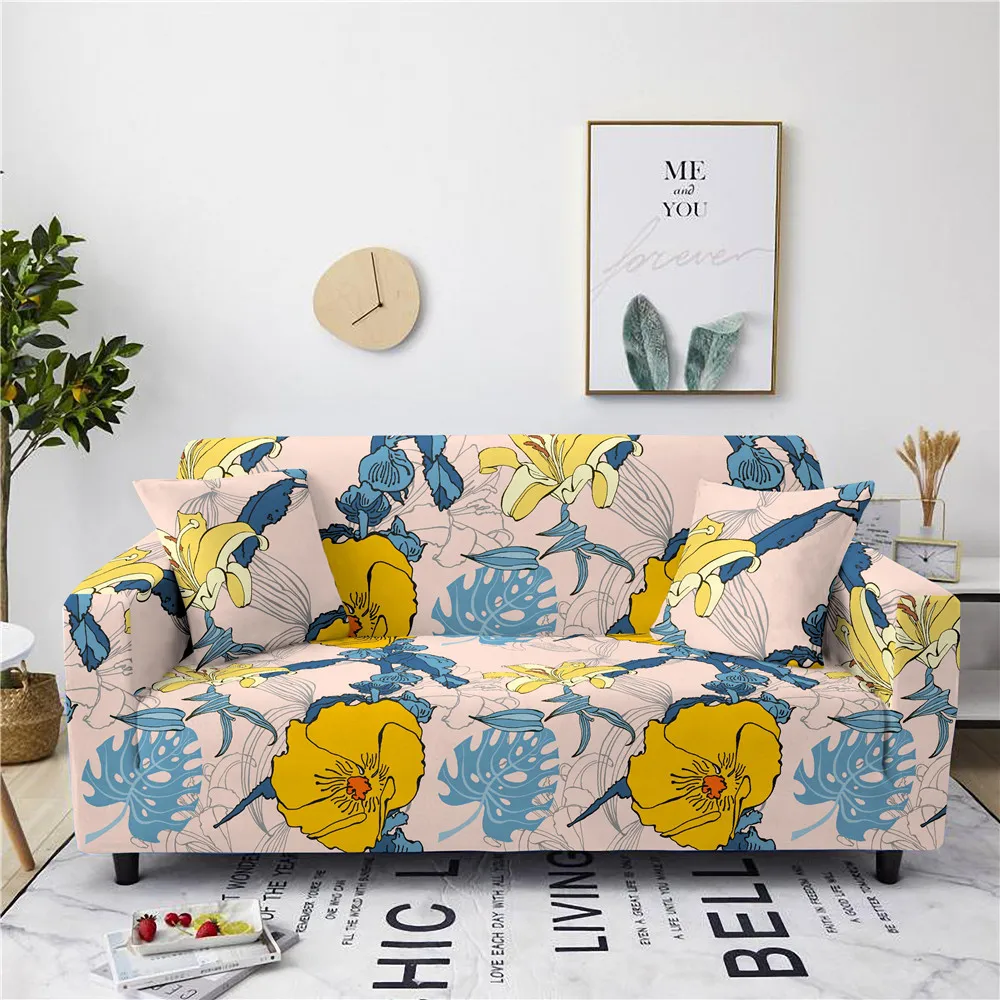 

Elastic Sofa Cover All-inclusive Printing Slip-resistant Sofa Slipcover Seat Couch Covers Sofa Towel Home Sofa Covers