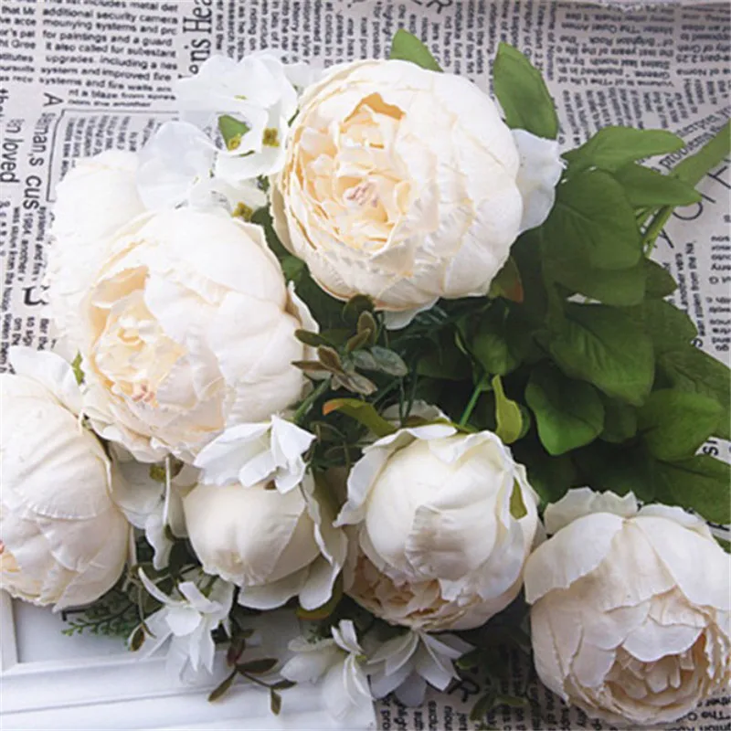 Букет искусственных декоративных цветов шелковые цветы европейские осенние