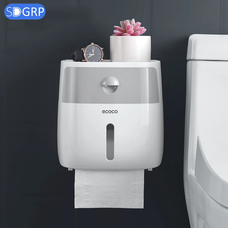 Держатель туалетной бумаги настенный WC бумажная коробка для салфеток диспенсер Многофункциональный пластиковый держатель туалетной бумаги для ванной комнаты коробка для хранения