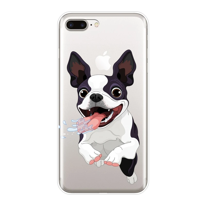 Чехол для iPhone X XR XS MAX 8 7 6 S мягкий силиконовый чехол Apple Plus с рисунком мопса
