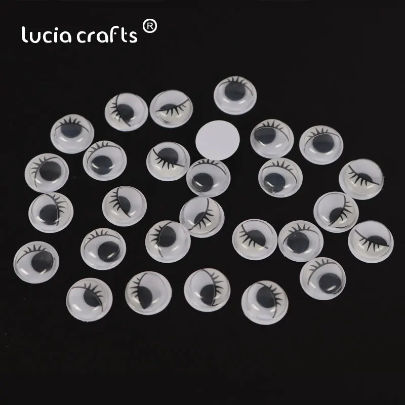 Lucia crafts 10 мм/15 мм черный белый пластик Googly с изображением глаз и ресниц DIY Art для
