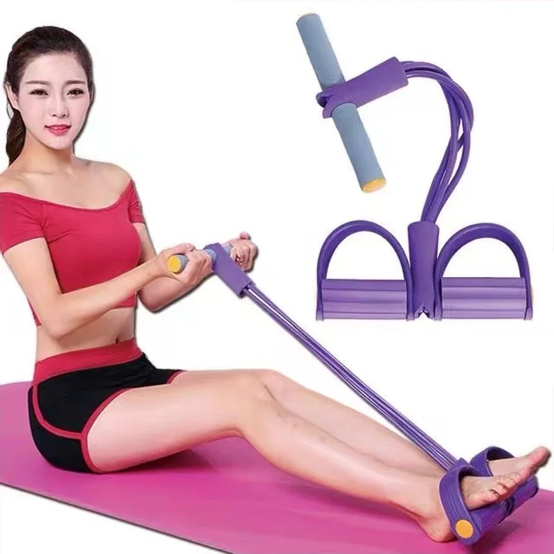 Pedal Rally Sit-ups Auxiliary Equipment Home Fitness Thin Belly Yoga Women's Sports Elastic Rope | Resistance Bands