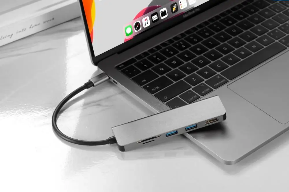 5 IN 1 Hub Type C Adapter with HDMI- compatibl+USB3.0*2+TF+SF+Type 5IN1 for New MacBook Pro Air 13 15 16 2020 A2338 A2179A1932
5 IN 1 Hub Type C Adapter with HDMI- compatibl+USB3.0*2+TF+SF+Type 5IN1 for New MacBook Pro Air 13 15 16 2020 A2338 A2179A1932