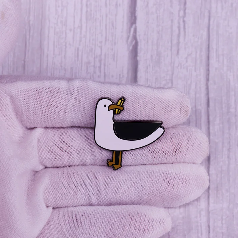 Эмалированная брошь в виде птицы Seagull