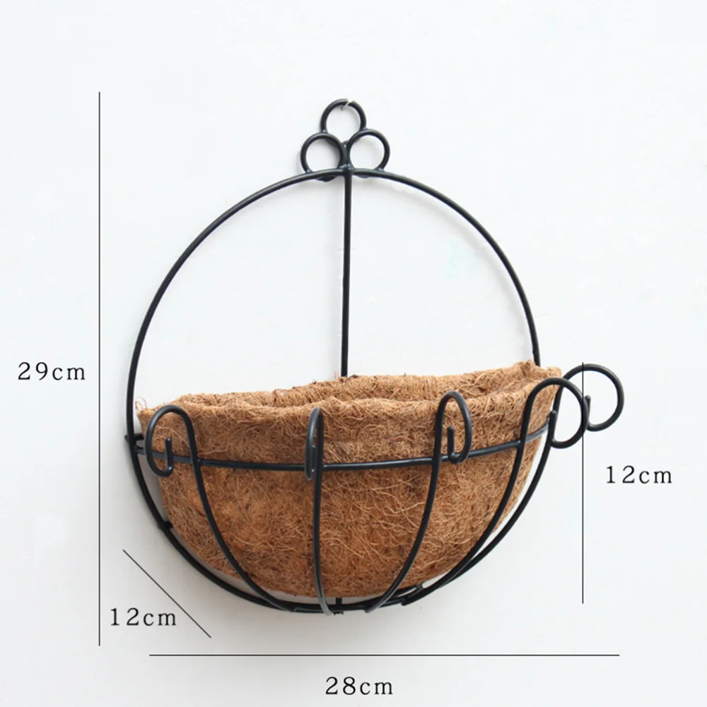 

1PC Coconut Cushion Wall Hanging Flowers Pot Creative Coconut Flower Basket Wall-mounted Decorative Flowerpots for Office Home