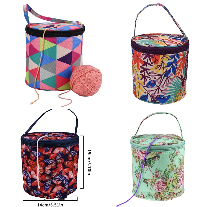 

New Round Knitting Bag Home Daily Storage Bag Wool Yarn Crochet Sewing Needle Handbag Weaving Tool Tote Yarn Storage