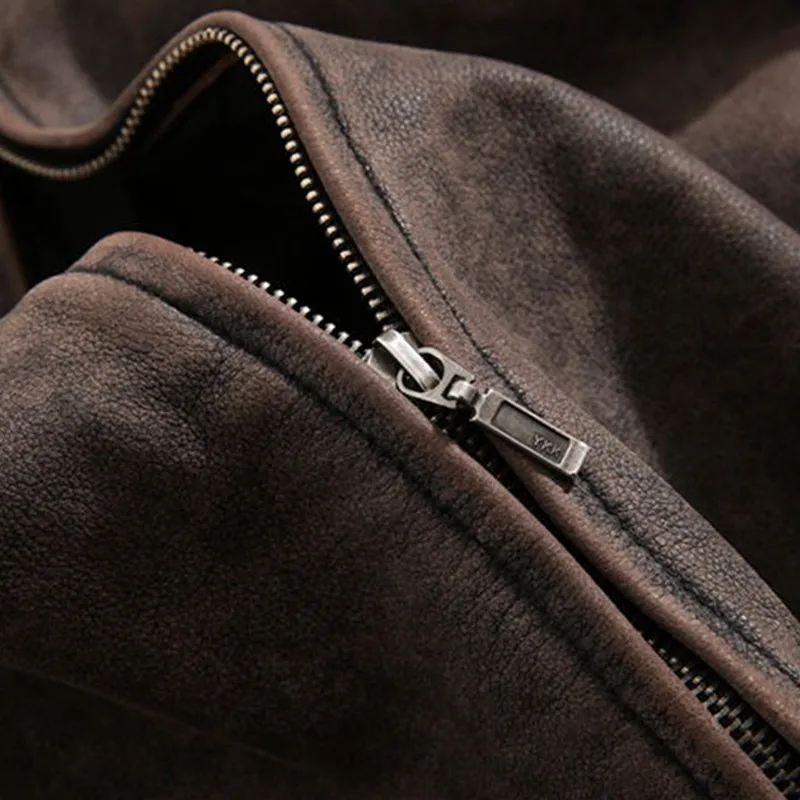 

2021 Vintage Brown Motorcycle Style Stand Collar Genuine Leather Jacket Men Plus Size 3XL Real Natural Cowhide Autumn Biker Coat