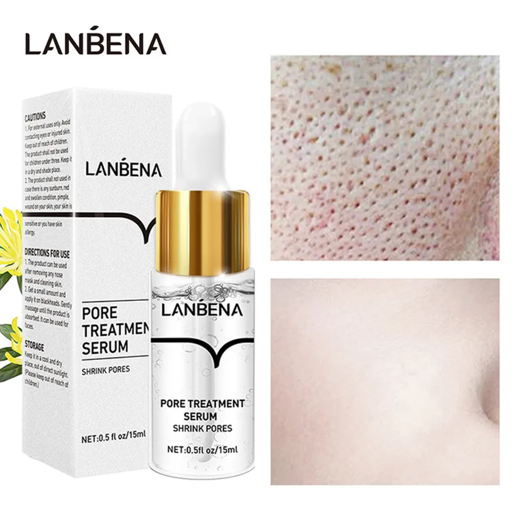 

LANBENA Shrink Pores Face Serum Pore Treatment Essence Relieve Dryness Skin Moisturizing Oil Control Firming Repair Smooth Care