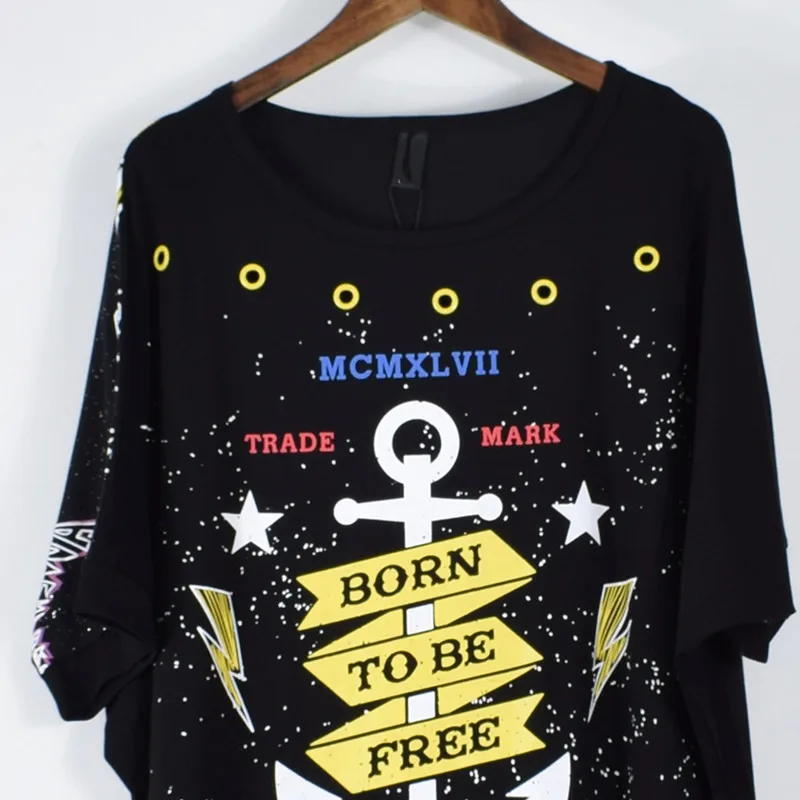 

Long T Shirt Women Letter Patchwork Loose Tshirt Tee Top Fashion Harajuku Female Punk Gothic T-Shirt Plus Size Summer Hip Hop