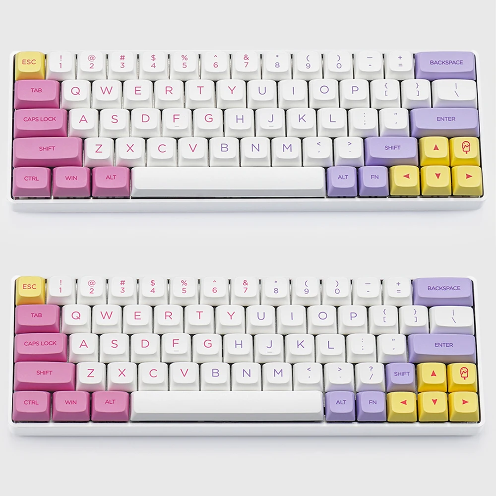 

Colorful Flat Keycaps For Cherry Mx Gateron Kailh Box TTC Switch Mechanical Keyboard 63 64 68 84 104 151 NP Profile PBT Key Cap