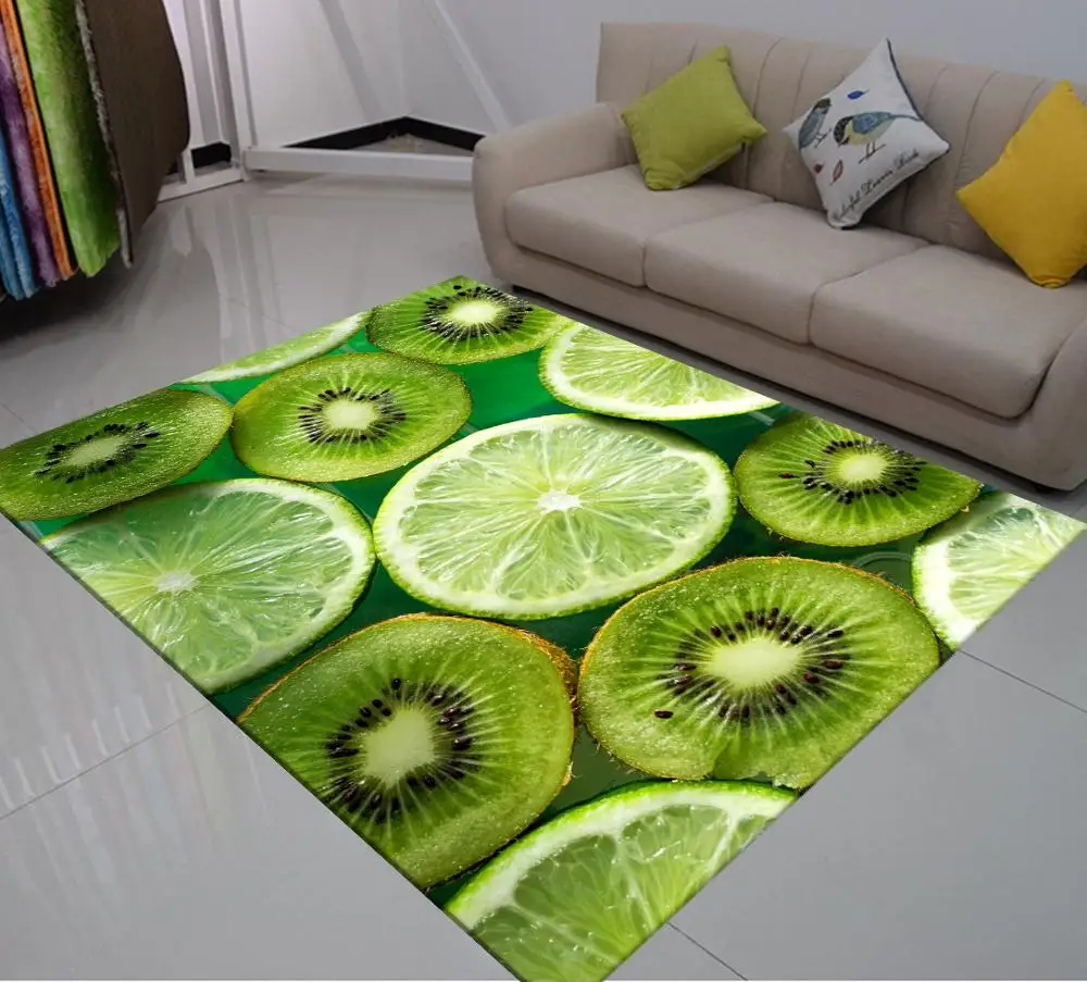 

3D Print Carpet Fruit Rug Outdoor Rug Kids Bedroom Rugs Kiwi Watermelon Floor Mat Living Room Floor Carpet For Kids Carpets