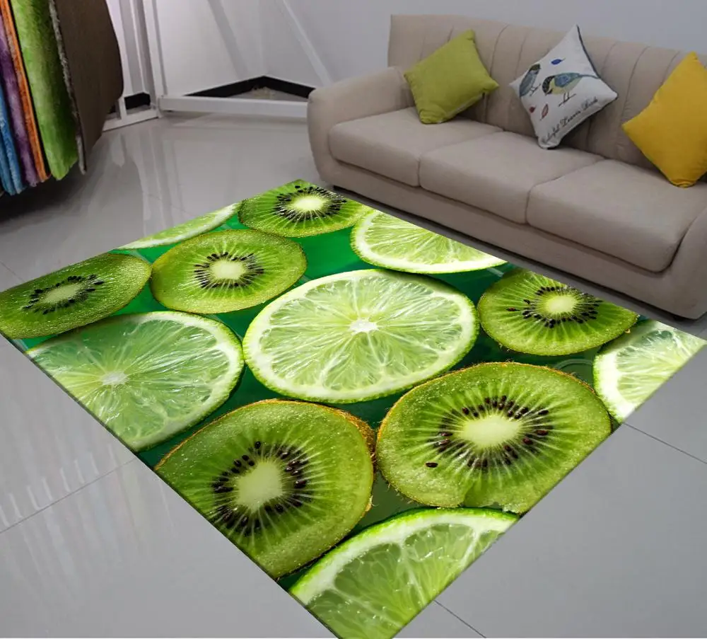 3D Print Carpet Fruit Rug Outdoor Kids Bedroom Rugs Kiwi Watermelon Floor Mat Living Room For Carpets | Дом и сад