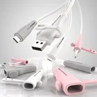 Силиконовый протектор кабеля, защита кабеля передачи данных, защитный чехол, намотка кабеля для iPhone 12, защитная головка зарядного устройства USB