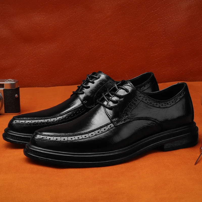 

ROXDIAFormal men's leather shoes large size office business 38-45 wharf layer cowhide clothRXM458
