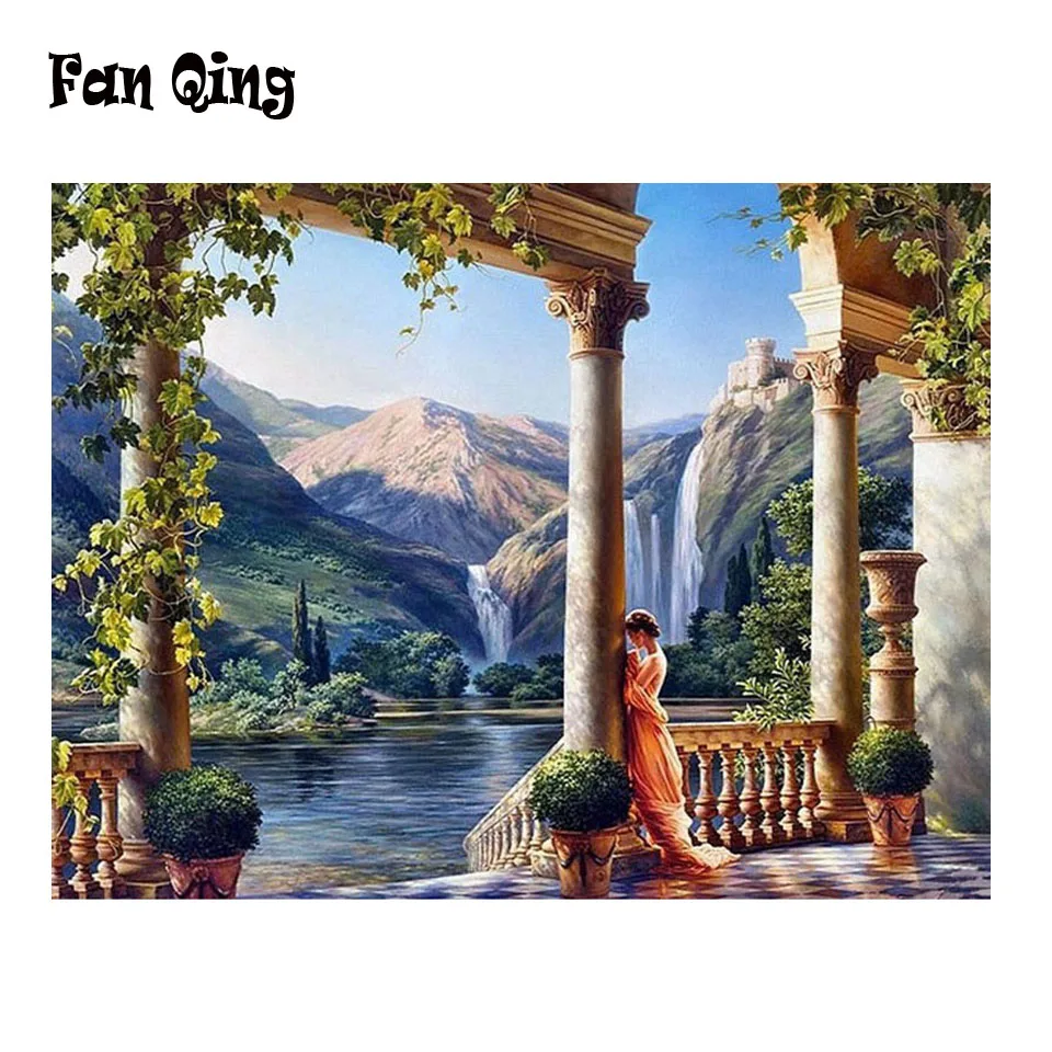 Full Square/Round Drill 5D DIY Diamond Painting Ancient Greek Beauty Girl Landscape 3D Embroidery Cross Stitch  Home Decor Gift