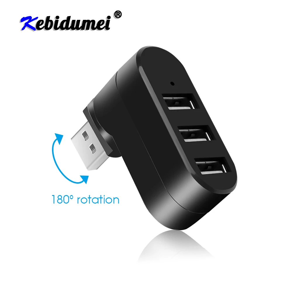 USB-концентратор с 3 USB-портами 2 0 мини-разветвитель вращением хаб-адаптер для ПК