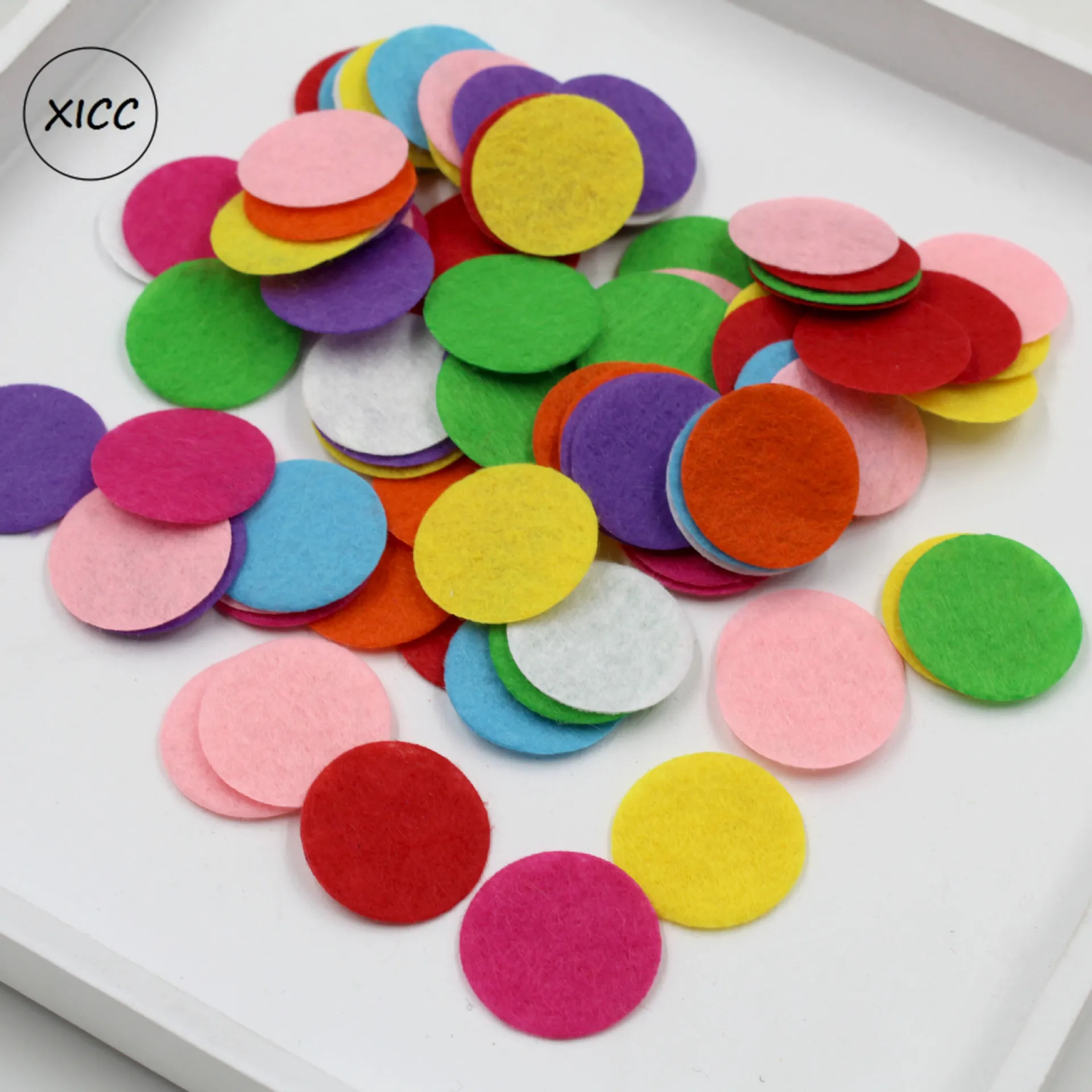 XICC 100 шт. Нетканая круглая полиэфирная ткань шерстяная войлочная смешанные цвета