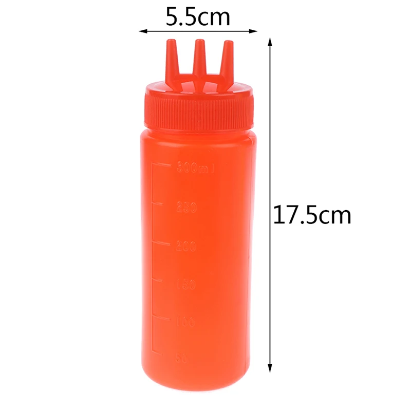

1pc 3 Hole Squeeze Bottle 3 Colors Kitchen Accessories Sauce Vinegar Oil Ketchup Gravy Cruet Condiment Dispenser