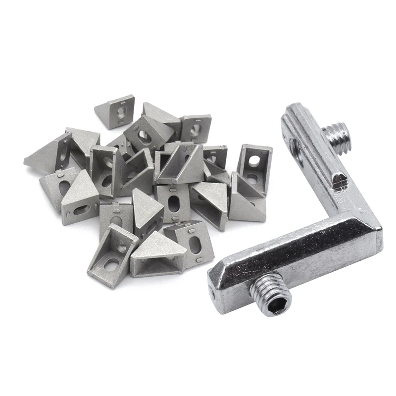 

Угловой Кронштейн 25x2020 для 20 мм, размер экструзии 20x20x17 мм и 10X, Т-образный внутренний угловой кронштейн для алюминия