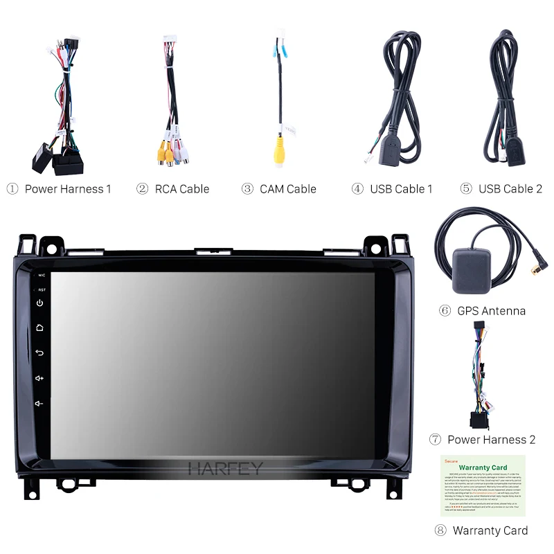 Автомобильный мультимедийный плеер Harfey 2 Din GPS Android 9 1 Авторадио для Mercedes Benz B W245 B150