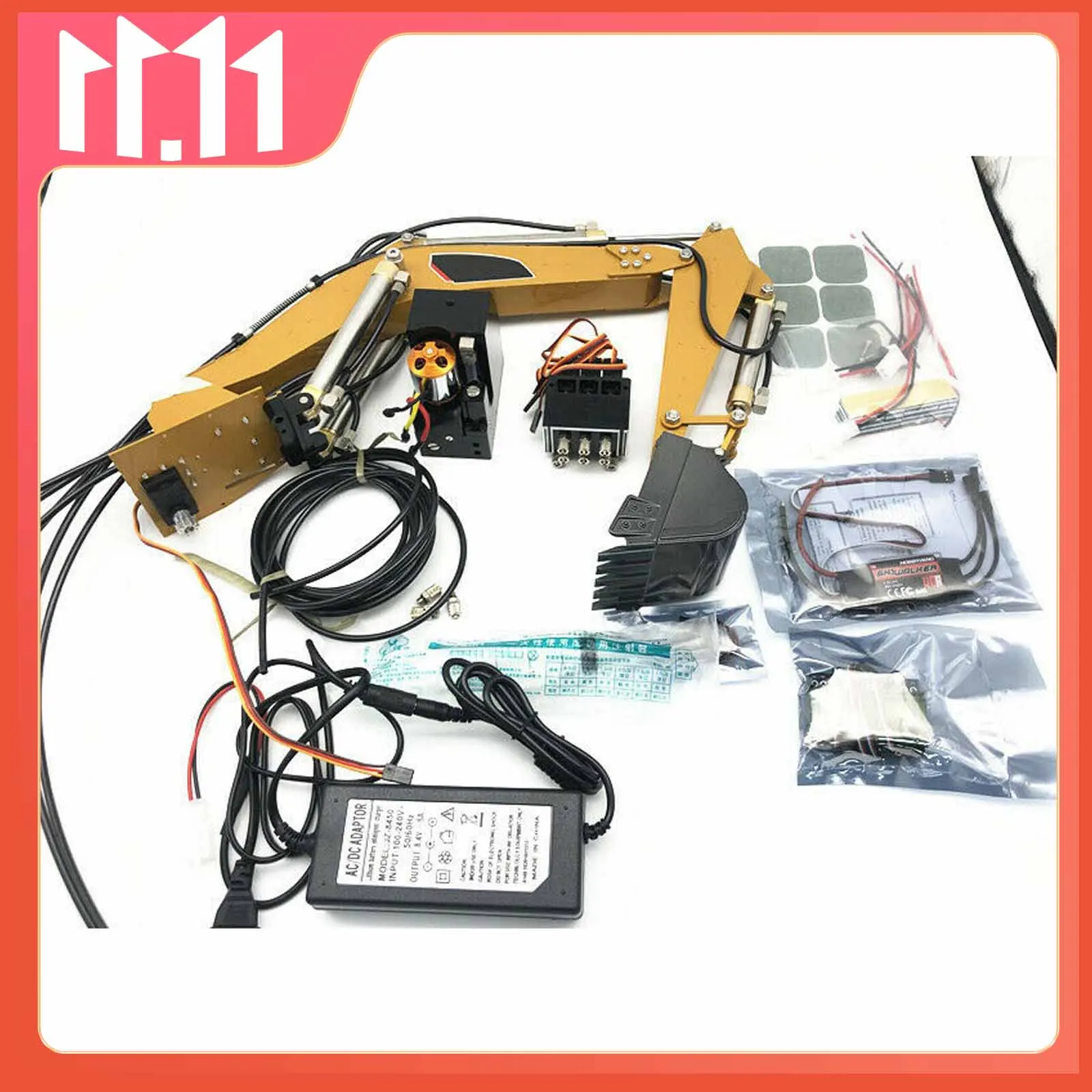 RC DIY HUINA 580 Sửa Đổi Phần Thủy Lực Bơm Dầu Nâng Cấp RC Xe Xúc Thủy Lực Tự Làm Một Phần Bộ Hệ Thống