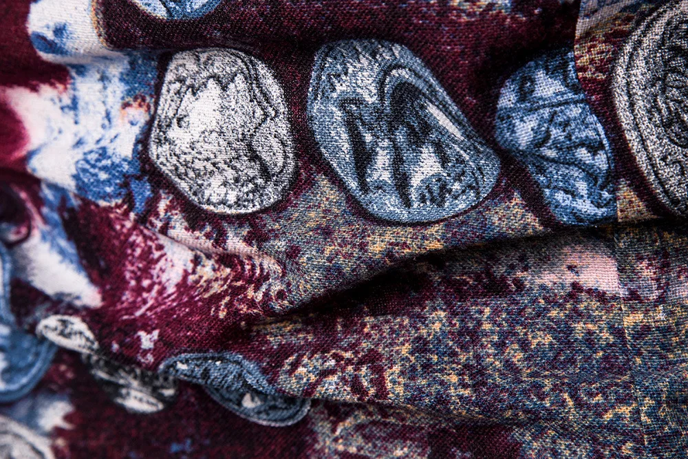 Весна и осень новый узор квадратный вырез культивировать себя Мода Лист Печать