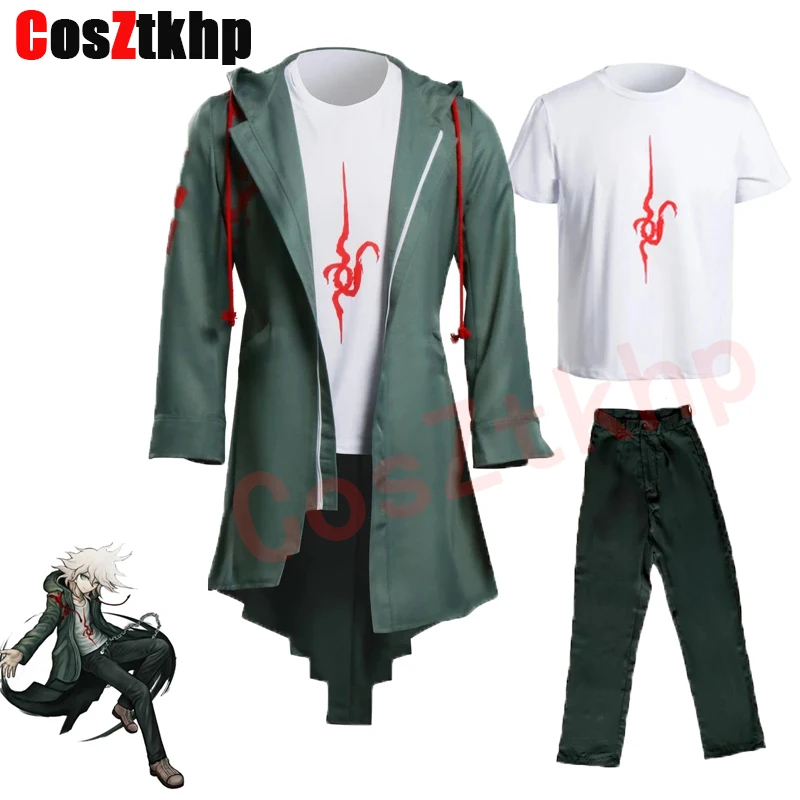 Костюм для косплея из куртки и футболки Super Danganronpa 2 Nagito Komaeda костюмы на Хэллоуин