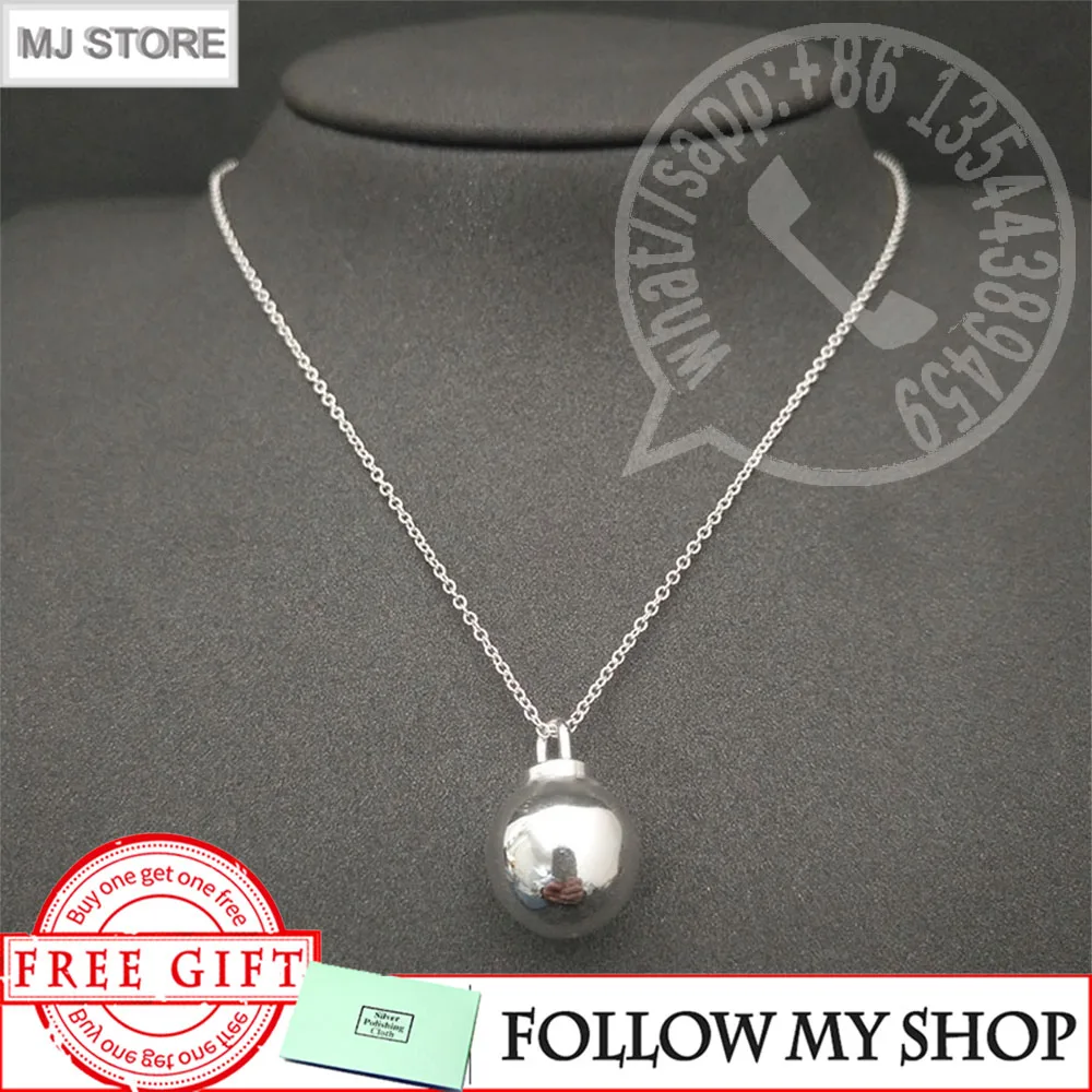 

Women's Classic Charm Style S925 Sterling Silver Necklace Original New Ball Pendant Necklace Luxury Brand Jewelry Holiday Gift