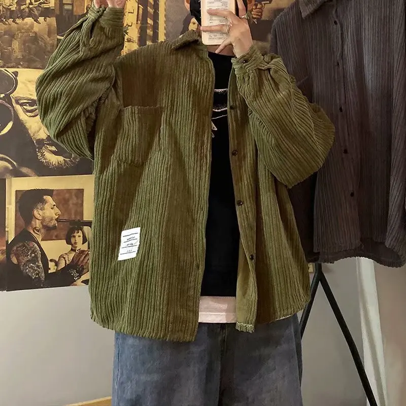 

2021 Autumn And Winter New Casual Corduroy Men's Jacket Fashion Solid Color Men's Jacket Loose All-Around Jacket Jacket