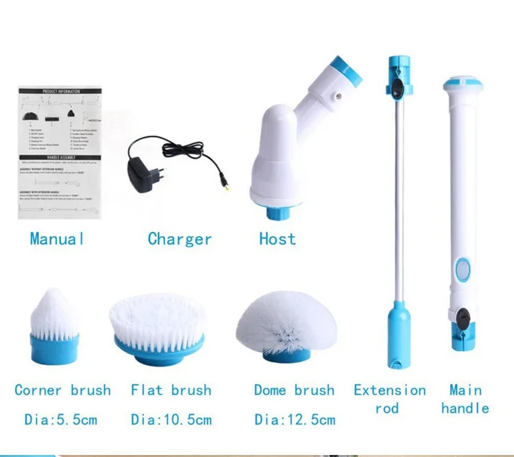 Электрический скруббер 360 беспроводной Перезаряжаемый очиститель для ванной
