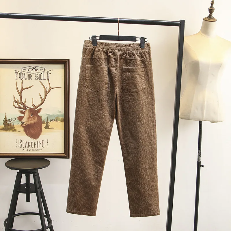 Женские вельветовые шаровары весна осень женские свободные эластичные брюки