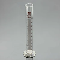 100ml glass graduated measuring cylinder tube round base w spout lab glassware