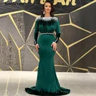 Бархатное вечернее платье с бахромой Smileven, элегантные платья с длинным рукавом для выпусквечерние вечера, популярное женское платье для выпускного вечера