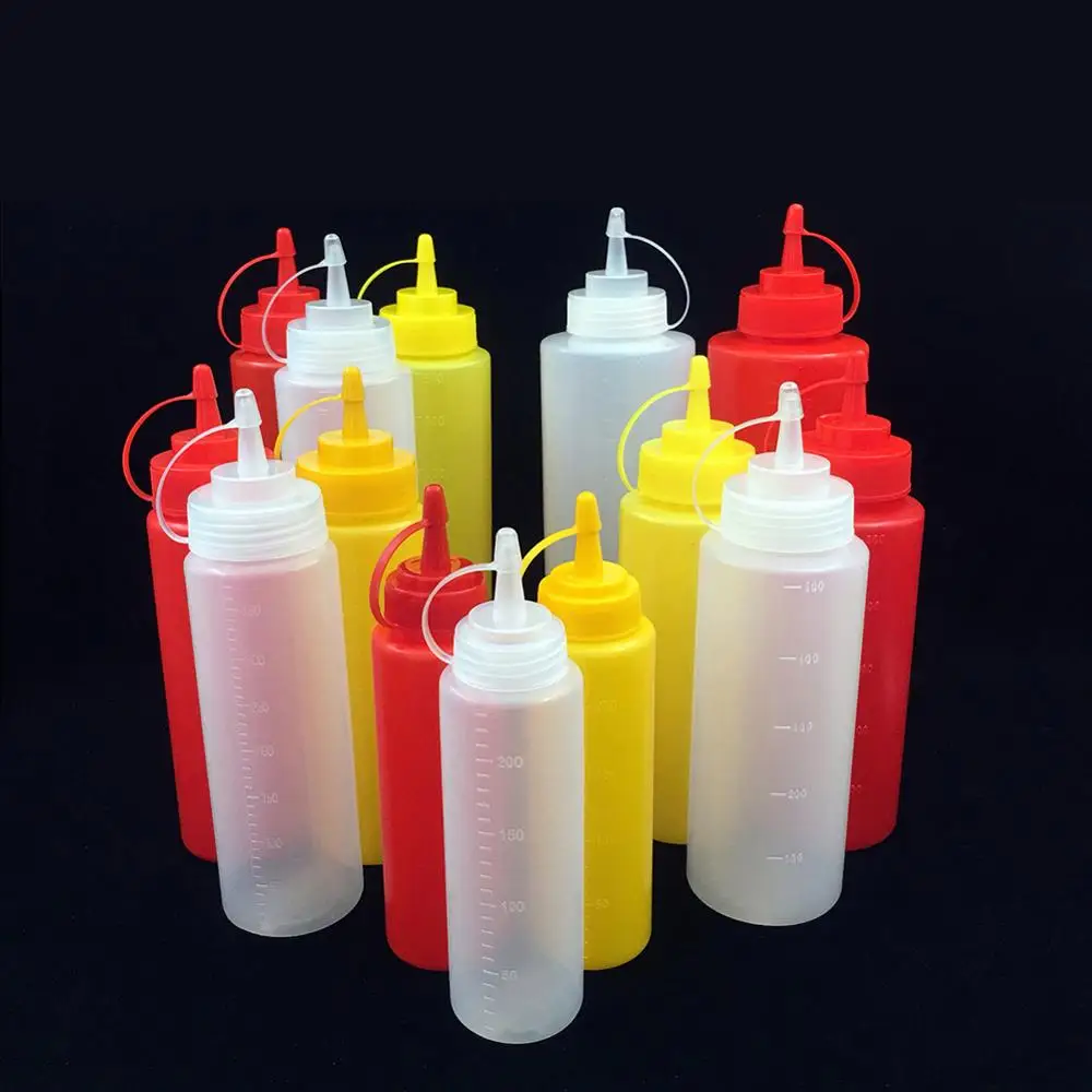 Горячая Приправа бутылки тюбики Твист на крышке соус брызги с крышками кетчуп