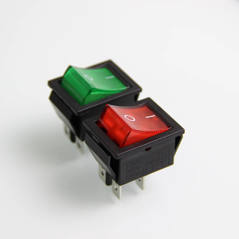 

2pcs/lot KCD4 Rocker Switch ON-OFF 2 Position 4Pins /6Pins Electrical Equipment With Light Power Switch 16A 250VAC/ 20A 125V