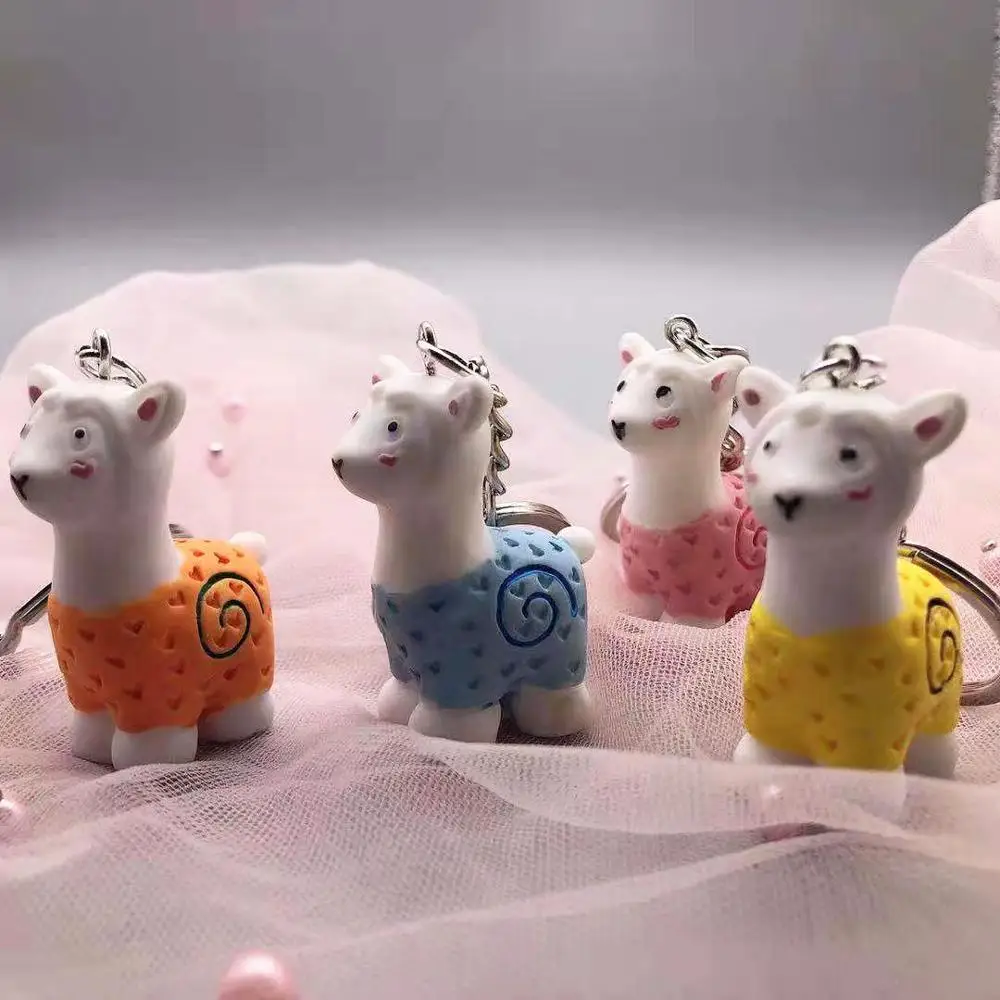 2020 Творческий смолы окрашены Альпака для цепочек ключей сумок мобильный телефон