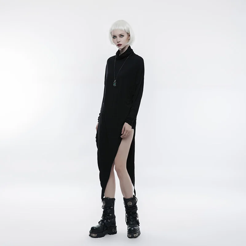 Панк рейв Готический высокий кучи воротник Летучая мышь с длинным рукавом