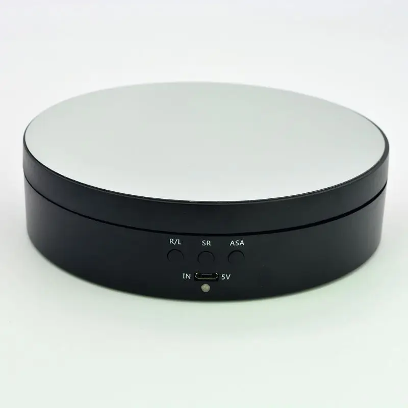 

3 Speeds Electric Rotating Display Stand Mirror Turntable Jewelry Holder Battery USB Power