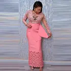 Длинные вечерние платья Aso Ebi, розовое платье с длинным рукавом, платье для выпускного вечера, прямое элегантное формальное платье, на заказ Abiye