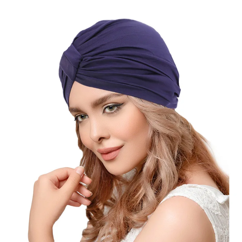 

Women's Modal Cotton Square Headscarf Hat Knotted Pullover National Style Baotou Hat Head Wrap Band Chemo Bandana Hijab