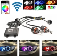 RGB H8 LED Angel Eyes Marker 120W Canbus Wifi Control Changeable Halo Lights Bulb for BMW E82 E90 E92 E93 E70 E71 E60 E61 E63