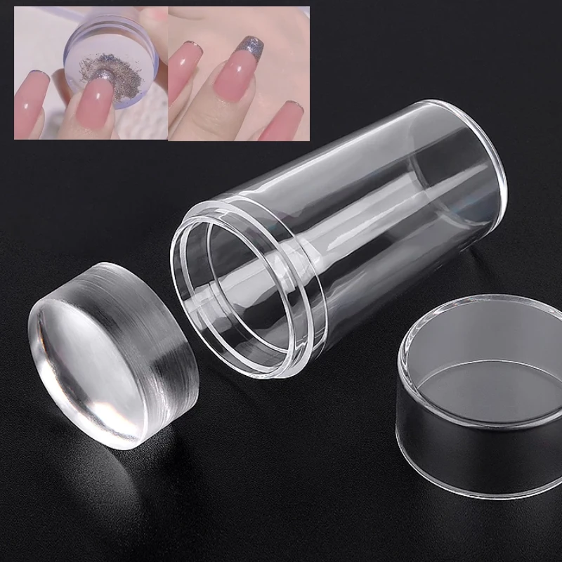 

transparent Silicone nail stamping plates kit Jelly Stencil template seal stamper scraper For Fast French nails tip accessories