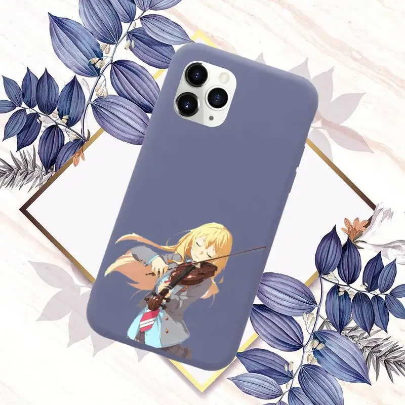

Japan Anime Your Lie in April Phone Case Candy Color for iPhone 11 12 mini pro XS MAX 8 7 6 6S Plus X SE 2020 XR