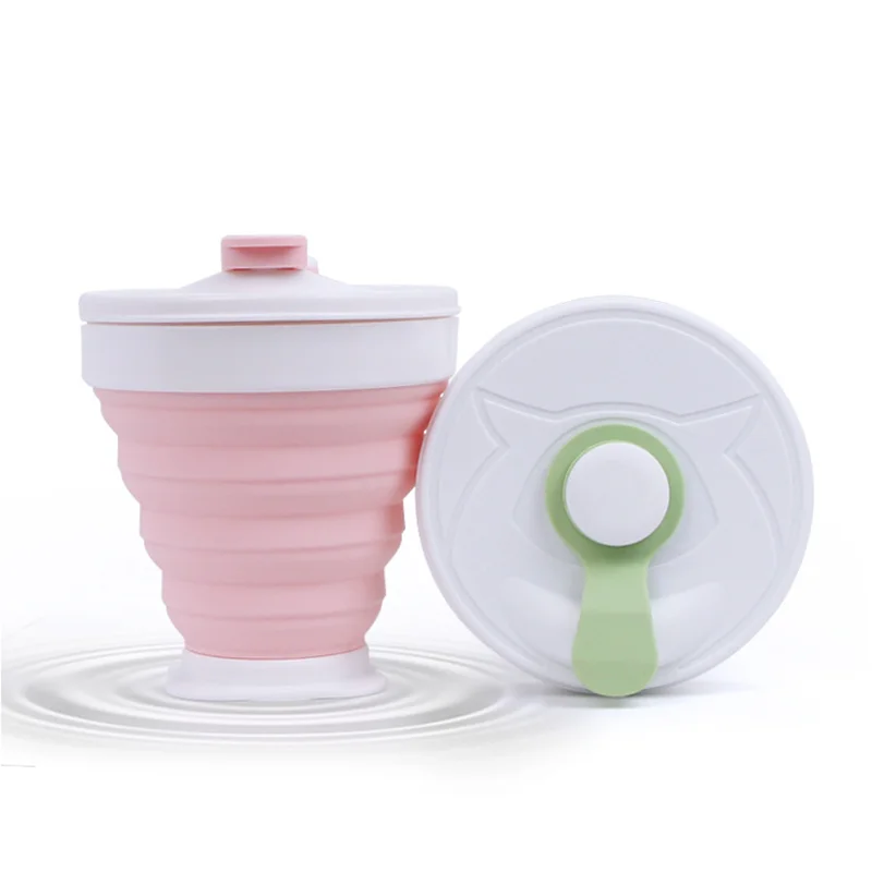 

Small Telescopic Portable Silicone Folding Cup With Dstproof Cover Outdoor Coffee Cups Children Travel Drink Water Mug Copa