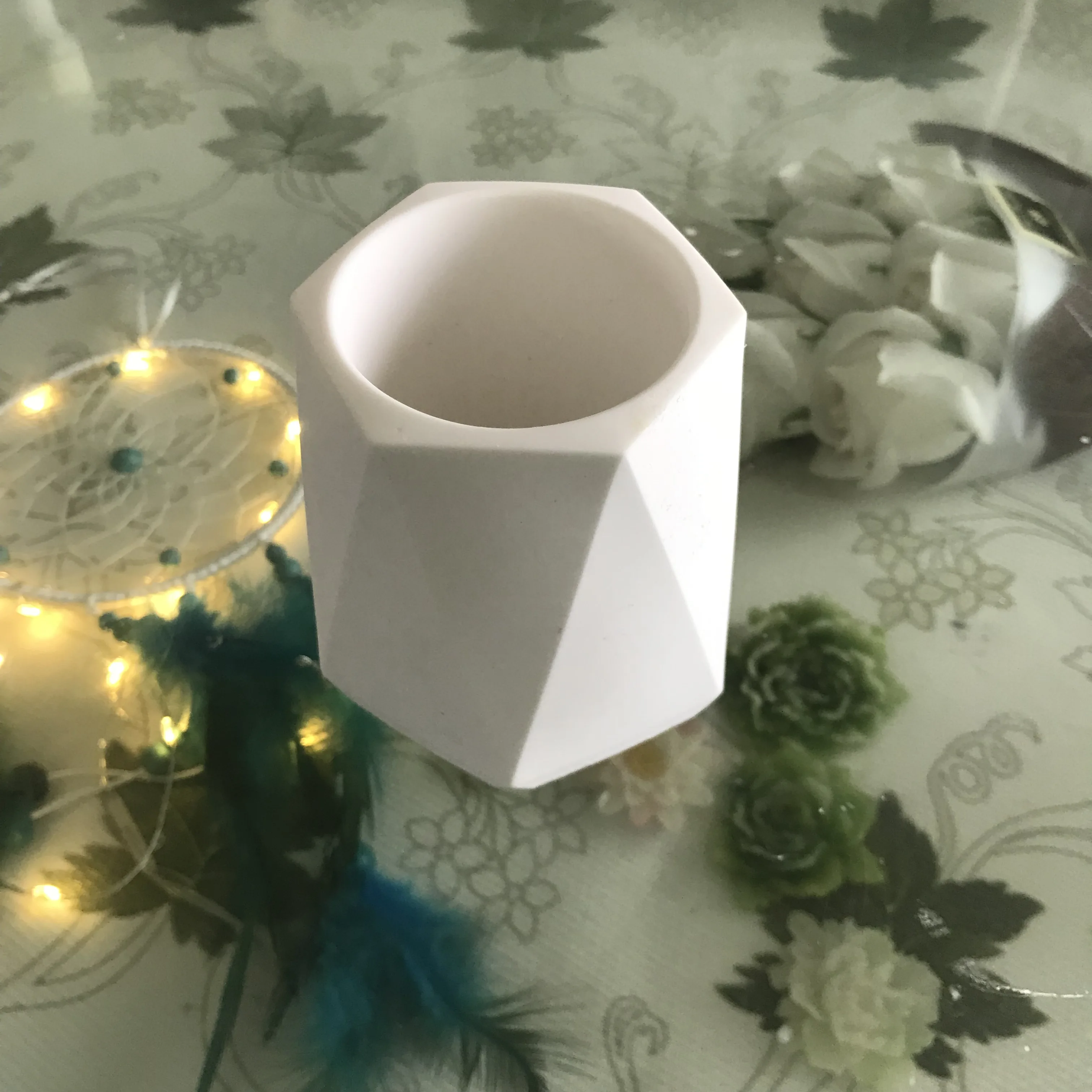 Handmade Concrete Silicone Pot Mold Big Cement Planter Making Polymer Resin Craft Clay Pen Holder Mould | Дом и сад